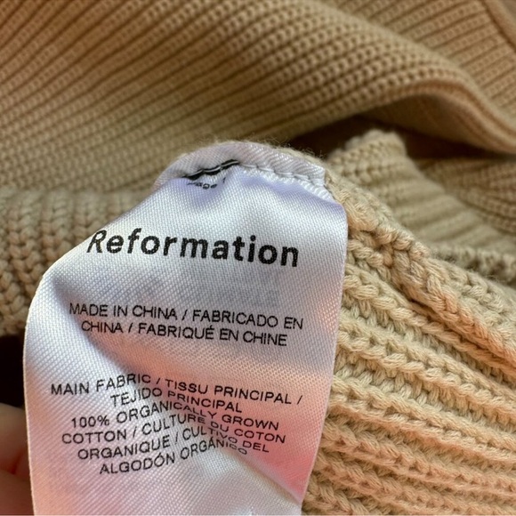 Reformation Jessa Knit Cardigan Sweater 100% Cotton Cream Small - Picture 5 of 11